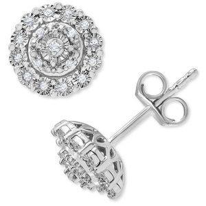 Macy’s Diamond Halo Cluster Earrings